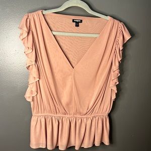 Express short sleeve mauve blouse